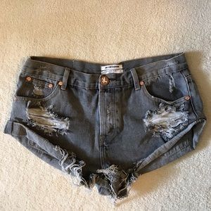 One teaspoon black jean shorts